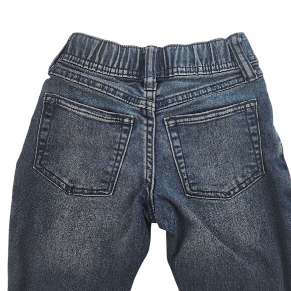 Gap Jeans Kids XS Stretch Slim Denim Elastic Waist Dark Wash Faded Drawstring - Picture 4 of 11